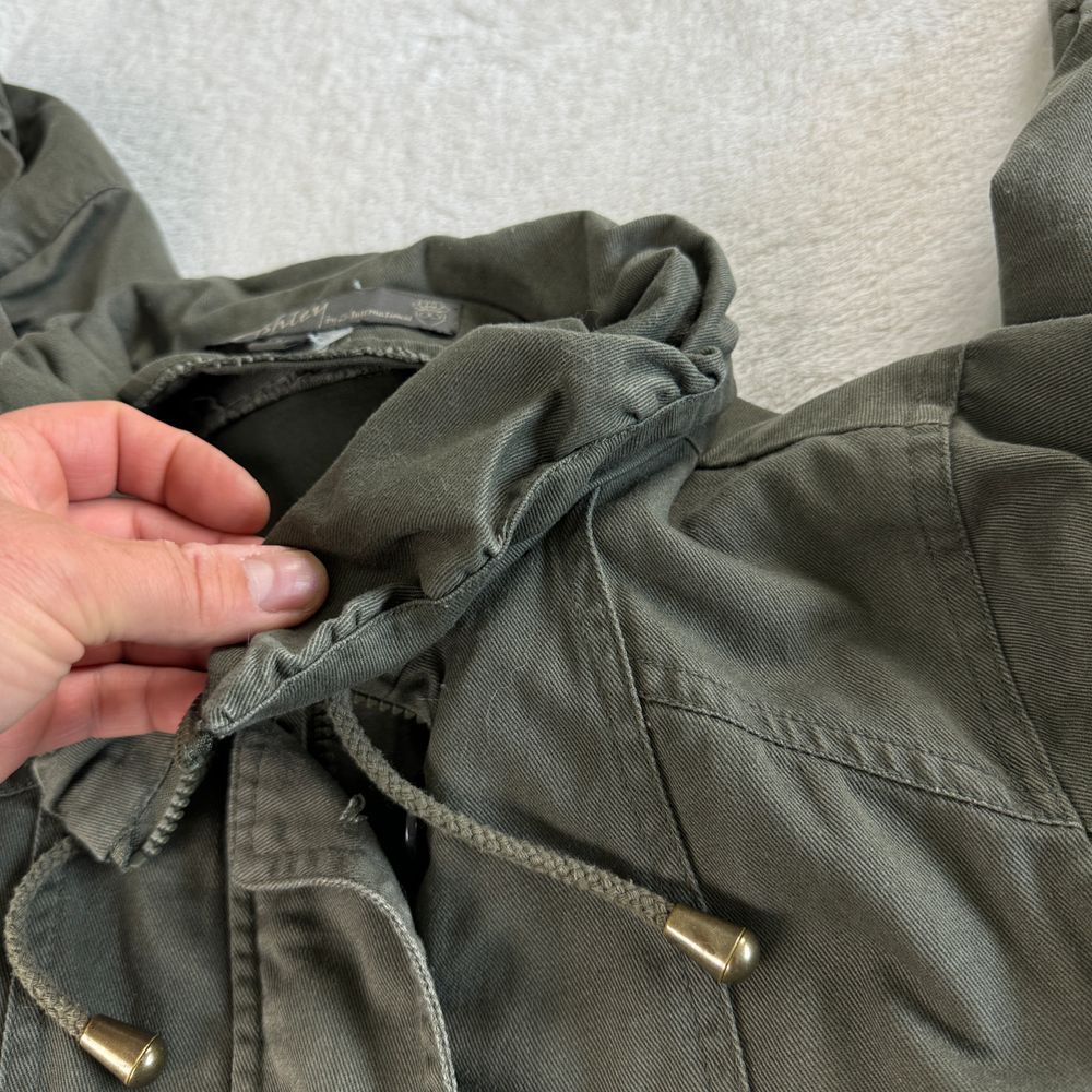 Ashley 26 International Jacket Womens‎ S M Olive Green Military Utility Ruffle - Picture 12 of 16